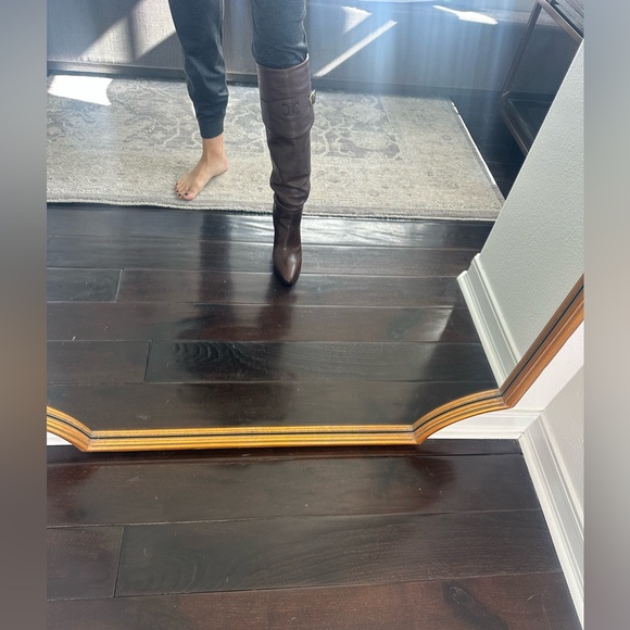 CELINE WILTERN Calfskin RIDING BOOT WITH TRIOMPHE 90mm Brown KneeHigh Boots 39.5 - Picture 13 of 16